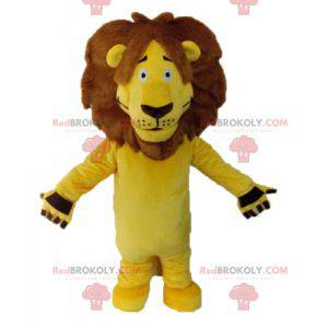 Gigantische gele leeuw mascotte. Katachtige mascotte -